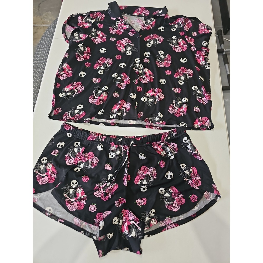 Disney Nightmare Before Christmas Jack Sally Women's Pajama Set XL 16-18 Pink
